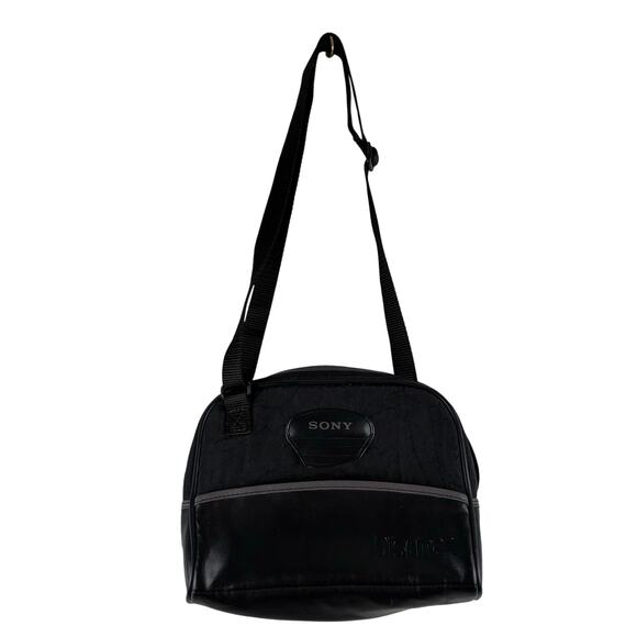 Sony CD Discman Carrying Case Black Crossbody Adjustable Shoulder Bag Top Zip - Picture 2 of 11